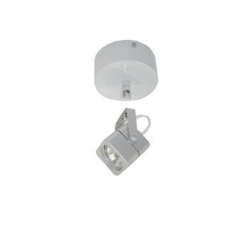 BuyLighting S018S8 240V SQUARE spot head with SS8 Large Round Ceiling Plate Black