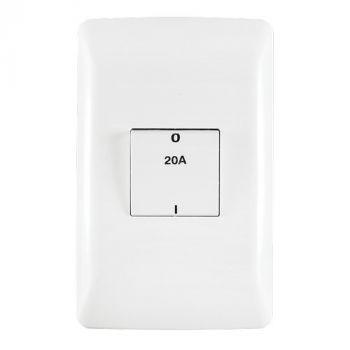 Crabtree 10016/601 Diamond 1 Lever Double-Pole Switch on 2x4 yoke with Coverplate
