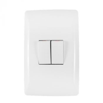 Crabtree 10022/601 Diamond 2 Lever 1x1 plus 1x2 Way Switch on 2x4 Yoke with Coverplate