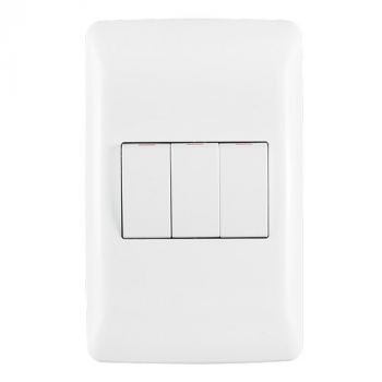 Crabtree 10031/601 Diamond 3 Lever 1 Way Switch on 2x4 Yoke with Coverplate