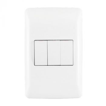 Crabtree 10032/601 Diamond 3 Lever 2x1 plus 1x2 Way Switch on 2x4 Yoke with Coverplate