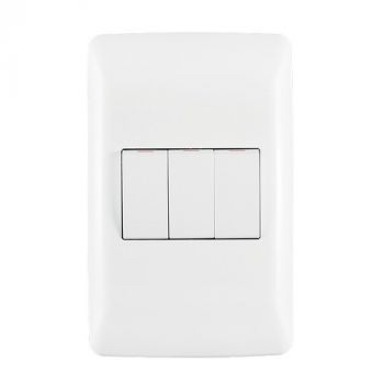 Crabtree 10033/601 Diamond 3 Lever 1x1 plus 2x2 Way Switch on 2x4 Yoke with Coverplate