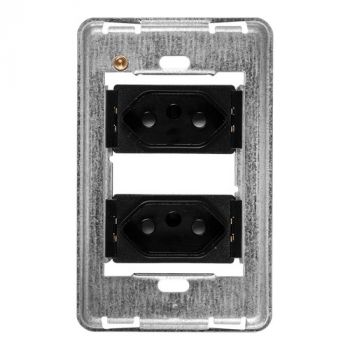 Crabtree 10052/008 Diamond Double Slimline 164-2 Unswitched Socket on 2x4 Yoke