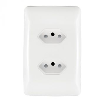 Crabtree 10052/6 Diamond Double Slimline Socket 164-2 Unswitched on 2x4 Yoke with Coverplate