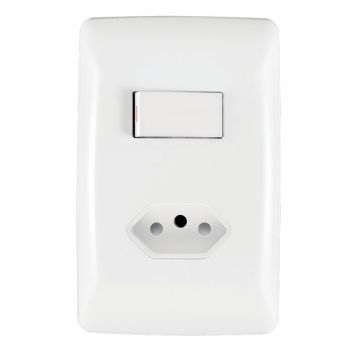 Crabtree 10053/6 Diamond Single Slimline Socket 164-2 Switched on 2x4 Yoke with Coverplate