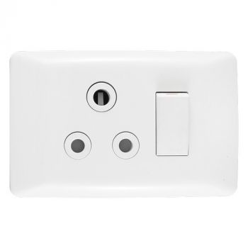 Crabtree 10060/601 Diamond Single STD Switched 164-1 Socket on 4x2 Yoke with Coverplate