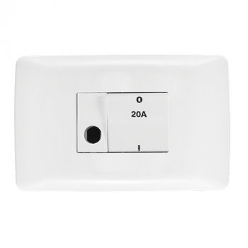 Crabtree 10076/6 Diamond 1 Lever Double-Pole Switch with Cord-Grip on 4x2 Yoke with Coverplate Horizontal