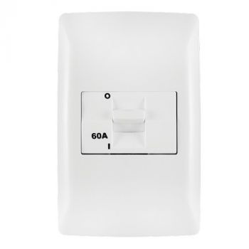 Crabtree 10260/601 Diamond Double-Pole 60A Isolator on 2x4 Yoke with Coverplate