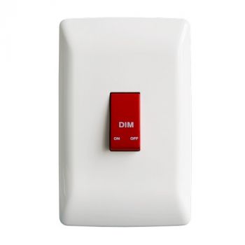Crabtree 10310/601 Diamond 1 Lever Red Bell Press Dimmer with White Coverplate