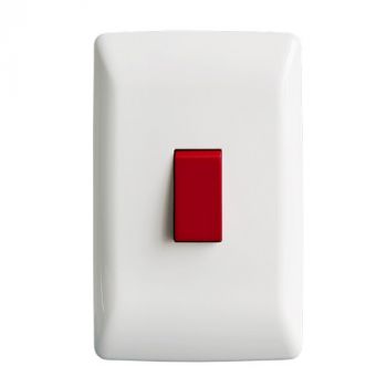 Crabtree 10312/601 Diamond Red 2 Way Single Switch with Coverplate
