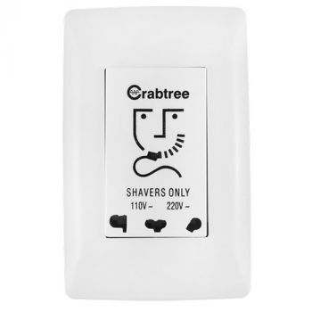 Crabtree 10400/001 Diamond Shaver Socket 230V/110V on 2x4 Yoke