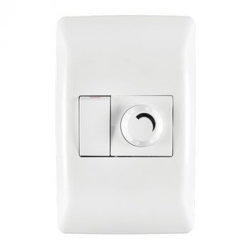 Crabtree 10802/601 Diamond 2 Lever 800W Rotary Dimmer Switch on 2x4 Yoke with Coverplate