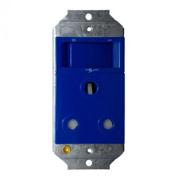 Crabtree 11307/127 Diamond Single STD Socket 164-1 Blue Double-Pole Switched Blue on 2x4 Yoke