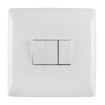 Crabtree 12031/601 Diamond 3 Lever 1 Way Switch on 4x4 Yoke with Coverplate