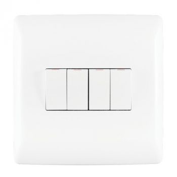 Crabtree 12041/601 Diamond 4 Lever 1 Way Switch on 4x4 Yoke with Coverplate