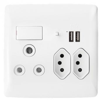 Crabtree 12158/601 Diamond USB Combo Socket