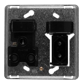 Crabtree 12167/008 Diamond Combo Socket 1x164-1 plus 1x164-2 Switched on 4x4 Yoke
