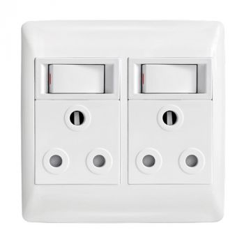 Crabtree 12301/111 Diamond Double STD with White Single Pole Switch