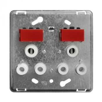 Crabtree 12301/113N Diamond Double STD white Socket with Red Single Pole Switch