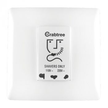 Crabtree 12400/601 Diamond Shaver Socket 220V/110V on 4x4 Yoke with Coverplate