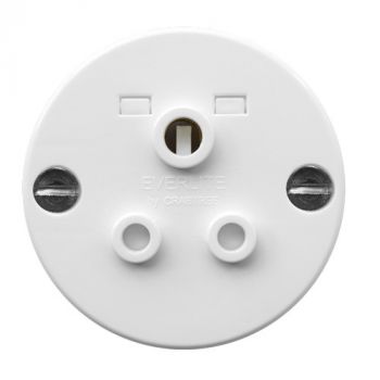 Crabtree 1436W Classic Single 164-3 (6A) Socket on Round Conduit Box (Large Terminals)