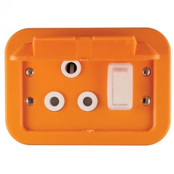 Crabtree 1460OR Classic Industrial Single Switched STD Socket 164-1 on Weatherproof Surface Box