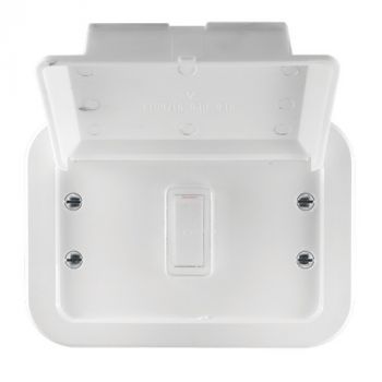 Crabtree 1461/2W Classic Industrial 1 Lever 2 Way Switch on 119x83 Weatherproof Surface Box White