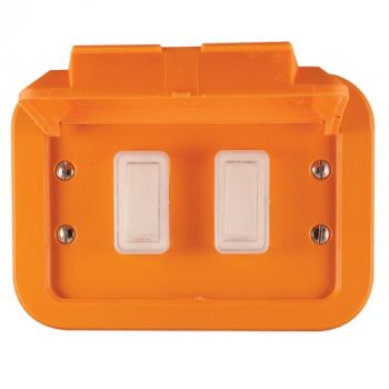 Crabtree 1462OR Classic Industrial 2 Lever 1 Way Switch on 119x83 Weatherproof Surface Box