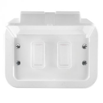 Crabtree 1462W Classic Industrial 2 Lever 1 Way Switch on 119x83 Weatherproof Surface Box
