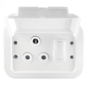 Crabtree 1465W Classic Industrial Single STD 164-1 Socket on Weatherproof Plastic Surface Box