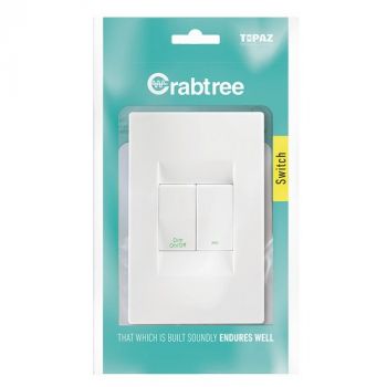 Crabtree 15121/601BPP Topaz 2 Lever(1x2 Way + 1x Bell Press) Complete with Coverplate
