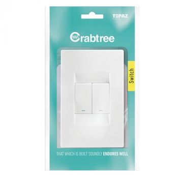 Crabtree 15123/601P Topaz 2 Lever 2 Way Complete with Coverplate
