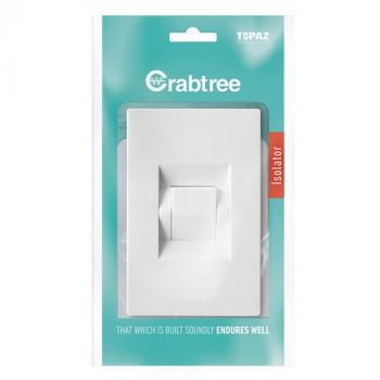 Crabtree 15126/601P Topaz Isolator 60A Double Pole Complete with Coverplate