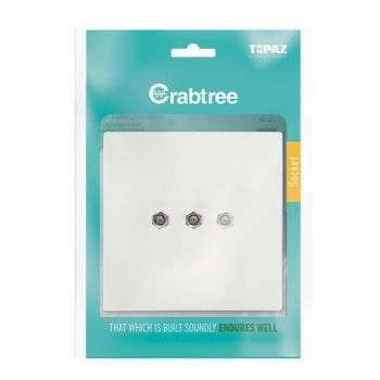 Crabtree 15203/601P Topaz 3 Mod Satellite Socket Complete with Coverplate
