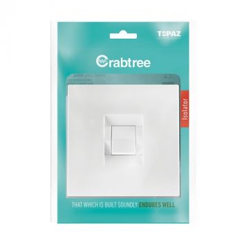 Crabtree 15226/601P Topaz Isolator 60A Double Pole Complete with Coverplate