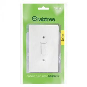 Crabtree 18014/101 Classic 1 Lever 2 Way Switch with Coverplate Bagged