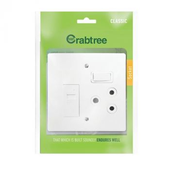Crabtree 18015/101 Classic USB Combo 1x164-1 + 5V/2.1A with Steel Coverplate