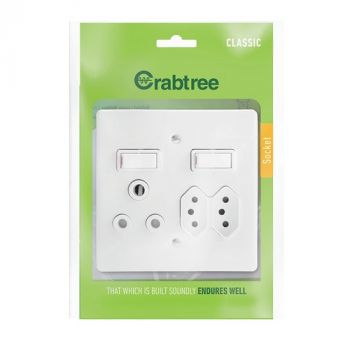 Crabtree 18017/101 Classic Combo Monoblock Socket with Coverplate