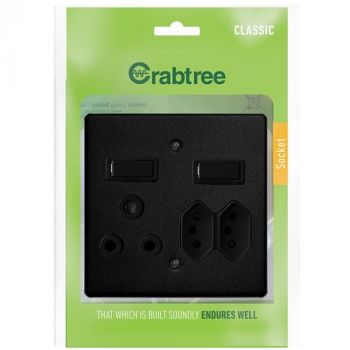 Crabtree 18017/428 Classic Monoblock Combo Socket With Coverplate