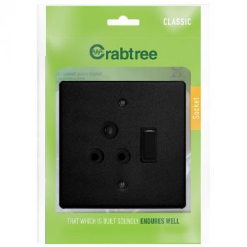 Crabtree 18060/428 Classic Single Monoblock 164-1 Switched Socket With Coverplate