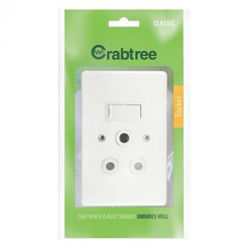 Crabtree 18062/101 Classic Single Socket Vertical with Coverplate