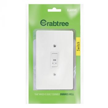 Crabtree 18064/101 Classic 1 Lever 500W LED Bell Press Dimmer Complete