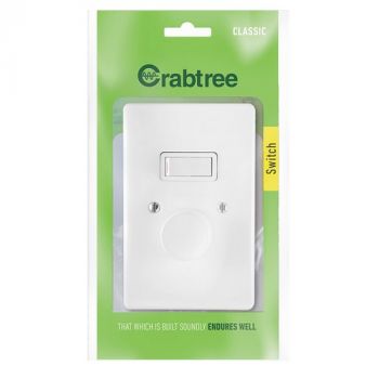 Crabtree 18067/101 Classic 1/2 Lever 500W LED Rotary Dimmer Complete
