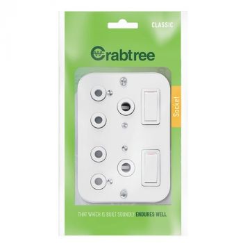 Crabtree 18071/101 Classic Industrial Double STD 164-1 Switched Socket on Surface Box