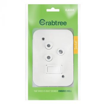 Crabtree 18072/101 Classic Industrial Single Switched 164-1 STD Socket on Surface Box