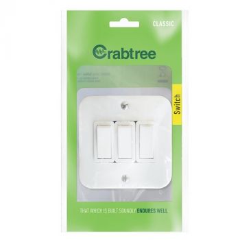 Crabtree 18082/101 Classic Industrial 3 Lever 1 Way Switch on Surface Box