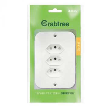 Crabtree 18085/101 Classic Industrial Unswitched 3x164-2 Socket
