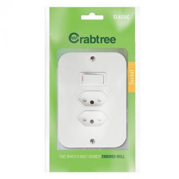 Crabtree 18086/101 Classic Industrial Switched 2x164-2 Socket