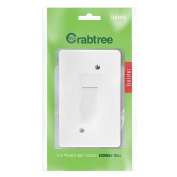 Crabtree 18110/101 Classic Double Pole 30A Isolator Vertical with Coverplate