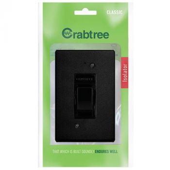 Crabtree 18110/428 Classic 30A Double Pole Isolator With Coverplate